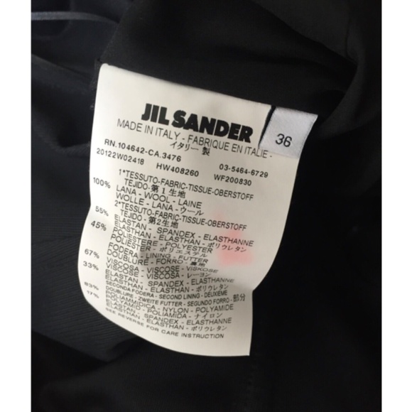 ★Org.$2480 Paris Runway Collection Piece JIL SANDER Wool Strapless Dress Black36 - Picture 15 of 15